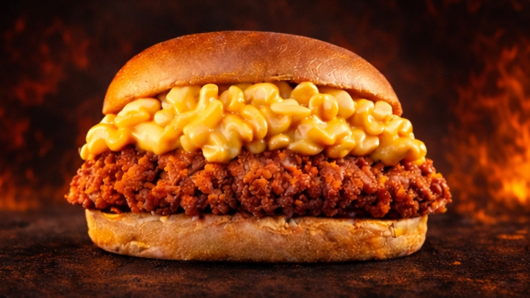 Texas Mac Daddy hot chicken burger