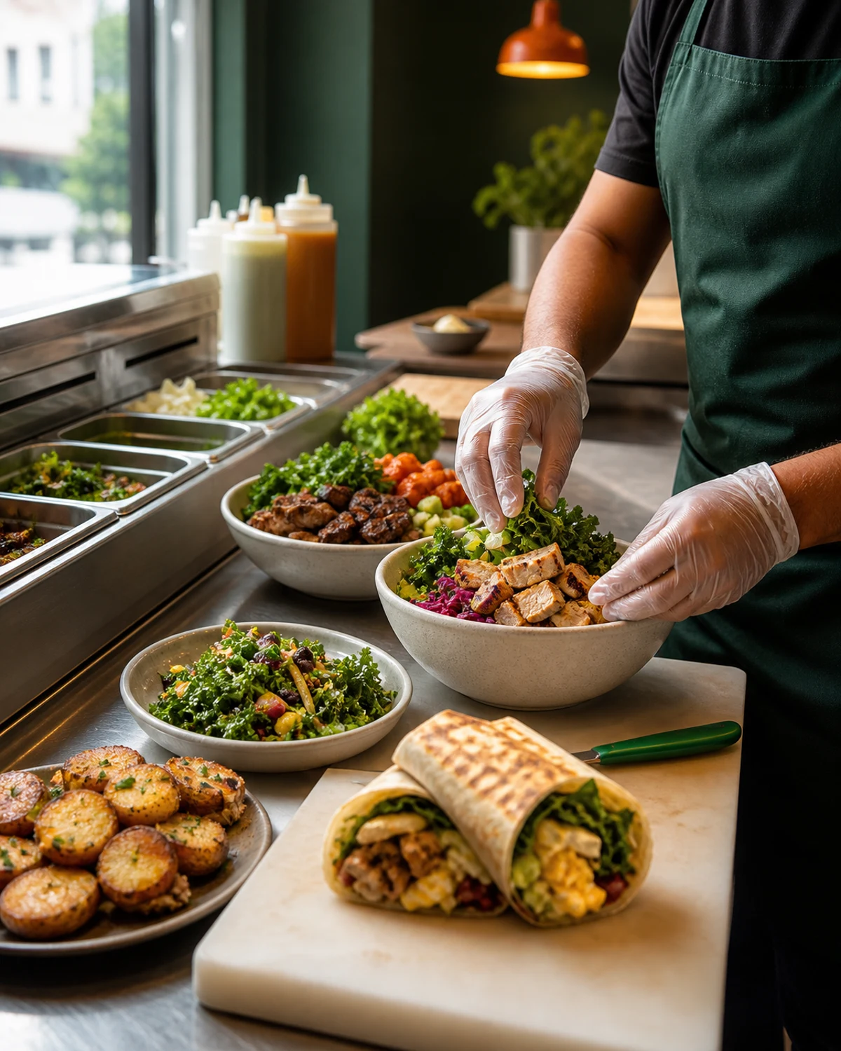 SMASH Fresh chef preparing bowls, wraps and fresh plates